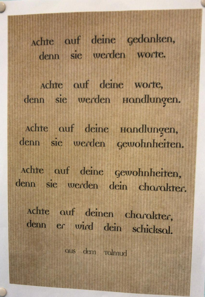 Das Zitat der Woche Achte auf deine Worte, denn sie werden Gedanken..